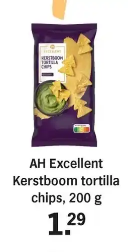 Albert Heijn AH Excellent Kerstboom tortilla chips aanbieding