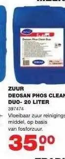 De Boer Drachten Zuur deosan phos clean duo- 20 liter aanbieding