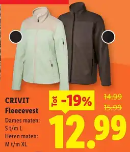 Lidl Crivit Fleecevest aanbieding