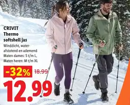 Lidl Crivit Thermo softshell jas aanbieding