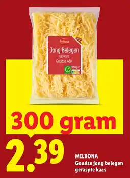 Lidl Milbona Goudse jong belegen geraspte kaas aanbieding