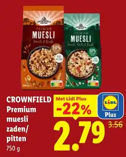 Lidl Crownfield Premium muesli zaden/pitten aanbieding