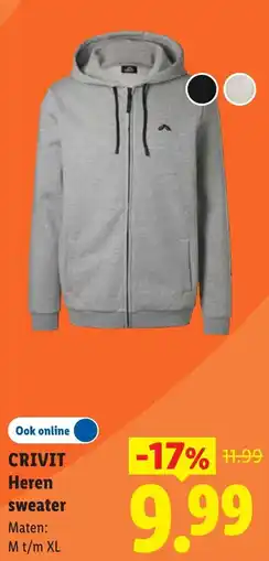 Lidl Crivit Heren sweater aanbieding