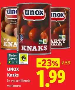 Lidl Unox Knaks aanbieding