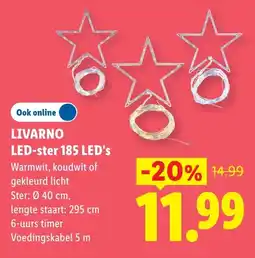 Lidl Livarno LED-ster 185 LED's aanbieding