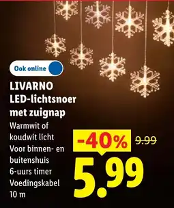 Lidl Livarno LED-lichtsnoer met zuignap aanbieding