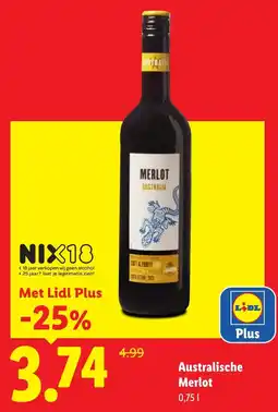 Lidl Australische Merlot aanbieding