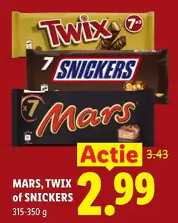 Lidl Alle Mars, Twix of Snickers aanbieding