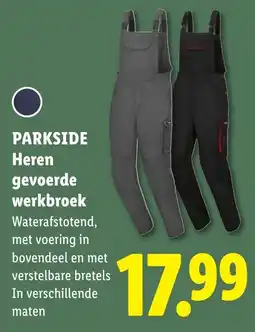 Lidl Parkside Heren gevoerde werkbroek aanbieding
