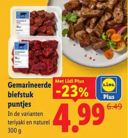 Lidl Gemarineerde biefstuk puntjes aanbieding