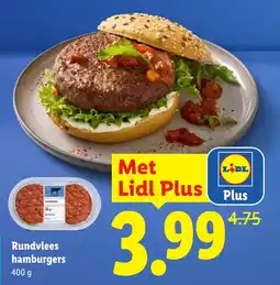 Lidl Rundvlees hamburgers aanbieding