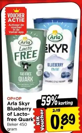 Arla skyr blueberry of lacto-free quark