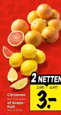 Vomar Voordeelmarkt Citroenen of grape fruit net aanbieding