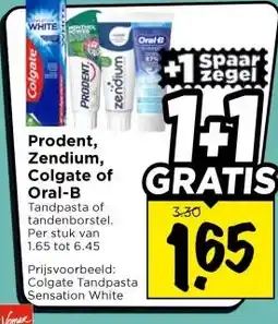 Vomar Voordeelmarkt Prodent zendium colgate of oral-b aanbieding