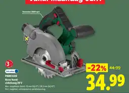 Lidl Parkside Accu-hand-cirkelzaag 20 V aanbieding