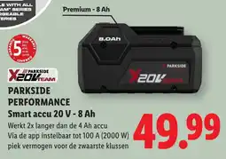 Lidl Parkside Smart accu 20 V - 8 Ah aanbieding