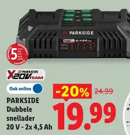 Lidl Parkside Dubbele snellader aanbieding