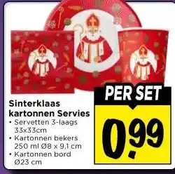 Vomar Voordeelmarkt Sinterklaas kartonnen Servies aanbieding