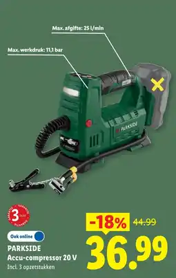 Lidl Parkside Accu-compressor 20 V aanbieding