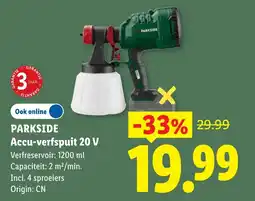 Lidl Parkside Accu-verfsput 20 V aanbieding