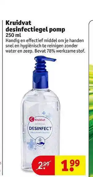 Kruidvat Kruidvat desinfectiegel pomp 250 ml aanbieding