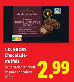 Lidl J.D. Gross Chocoladetruffels aanbieding