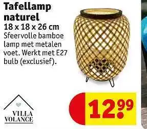 Kruidvat Tafellamp naturel 18x18x26 cm aanbieding