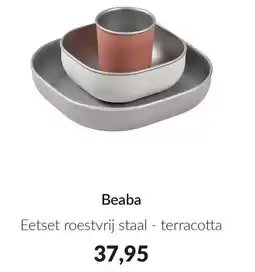 Babypark Beaba Eetset roestvrij staal - terracotta aanbieding