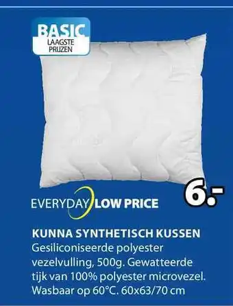 Jysk Kunna synthetisch kussen aanbieding