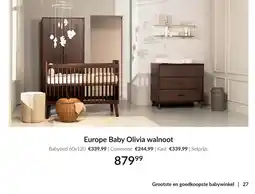 Babypark Europe Baby Olivia walnoot aanbieding