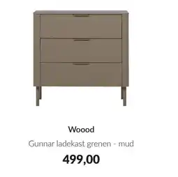 Babypark Wood Gunnar ladekast grenen - mud aanbieding