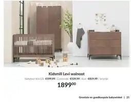Babypark Kidsmill Levi walnoot aanbieding