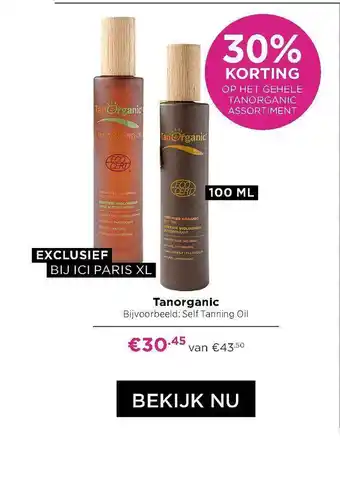 ICI Paris XL Tanorganic self tanning oli aanbieding