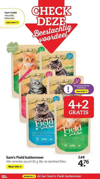 Pets Place Sam's field kattenvoer aanbieding