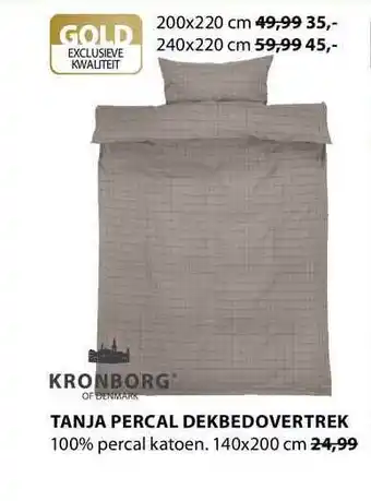 Jysk Tanja percal dekbedovertrek 140x200 cm aanbieding