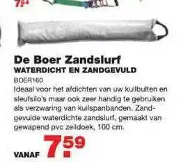 De Boer Drachten De boer zandslurf waterdicht en zandgevuld aanbieding