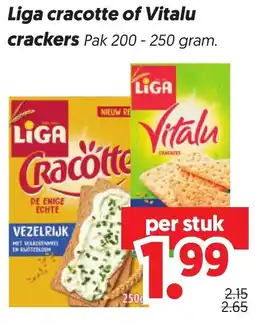 Dekamarkt Liga cracotte of Vitalu crackers aanbieding