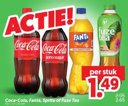 Dekamarkt Coca-Cola, Fanta, Sprite of Fuze Tea aanbieding