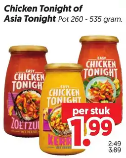 Dekamarkt Chicken Tonight of Asia Tonight aanbieding