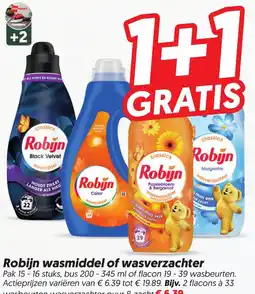 Dekamarkt Robijn wasmiddel of wasverzachter aanbieding