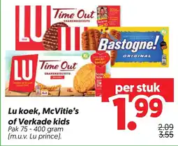 Dekamarkt Lu koek, McVitie's of Verkade kids aanbieding
