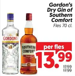 Dekamarkt Gordon's Dry Gin of Southern Comfort aanbieding