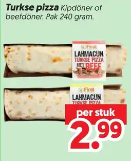 Dekamarkt Turkse pizza Kipdöner of beefdöner aanbieding