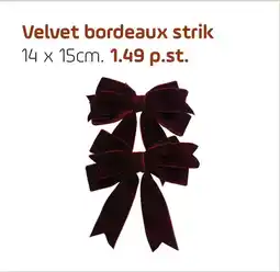 Coppelmans Velvet bordeaux strik aanbieding