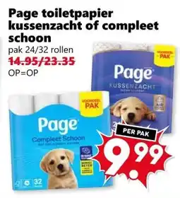 Coop Page toiletpapier kussenzacht of compleet schoon aanbieding