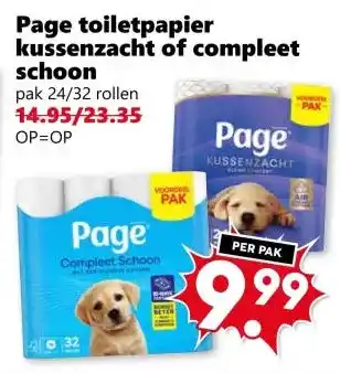 Page toiletpapier kussenzacht of compleet schoon