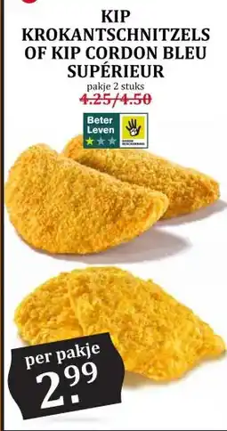 Coop Kip krokantschnitzels of kip cordon bleu supérieur aanbieding