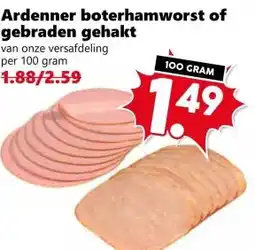 Coop Ardenner boterhamworst of gebraden gehakt aanbieding