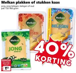 Coop Melkan plakken of stukken kaas aanbieding