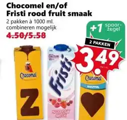Coop Chocomel en/of Fristi rood fruit smaak aanbieding